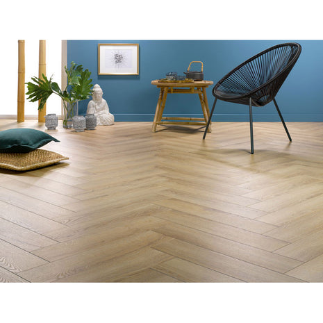 Parquet Stratifie 12mm Group THYS Empire Herringbone 471 Oak Shannon