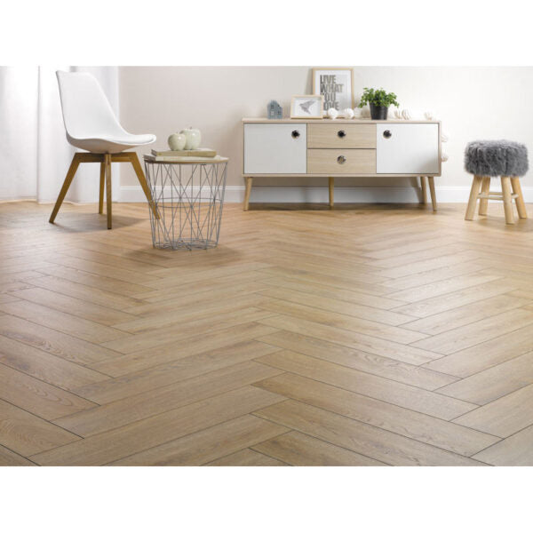 Parquet Stratifie 12mm Group THYS Empire Herringbone 535 Oak Waterford