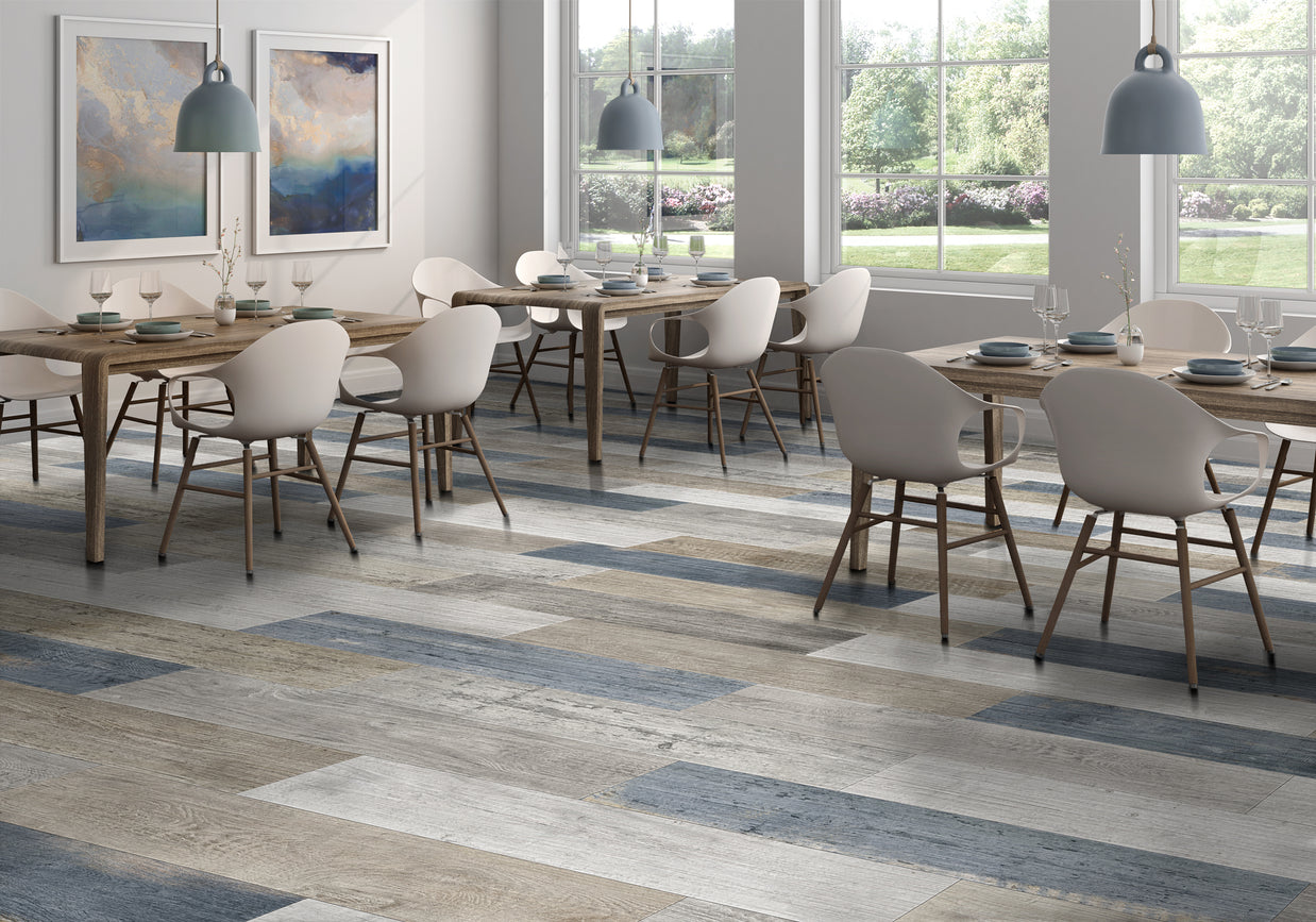 23x120 Vintage Blue Mix Matt (Wall/Floor)