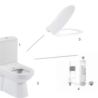 Wc à Poser SELIN BLANC (hygiénique) Sortie Mur/Sol = Pack Complet