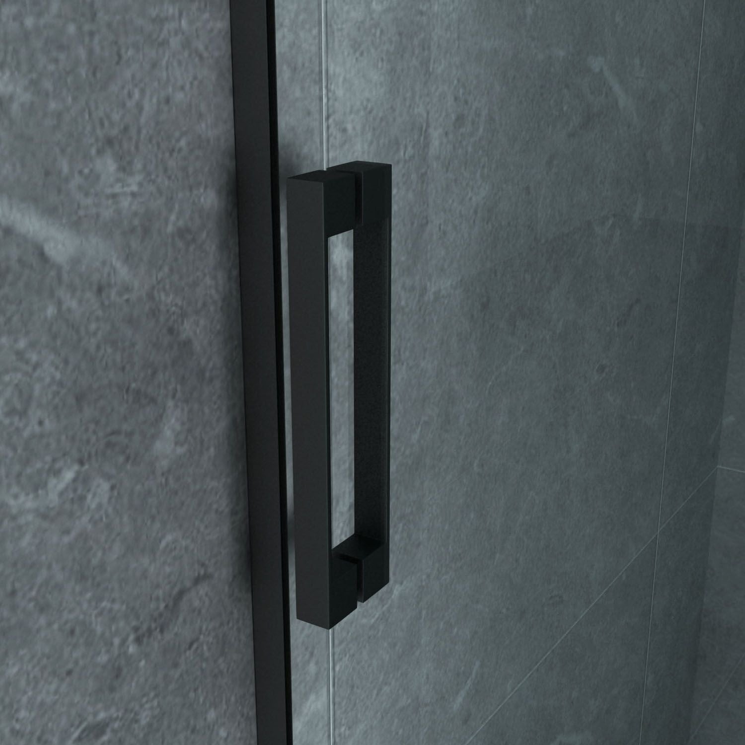 Porte De Douche Coulissante 120Lx200H Verre Clair Profil Noir 8mm