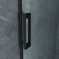 Porte De Douche Coulissante 120Lx200H Verre Clair Profil Noir 8mm