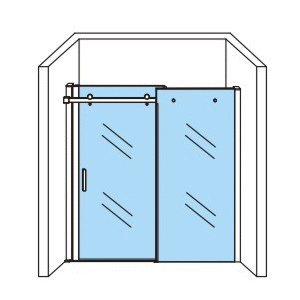 Porte De Douche Coulissante 120Lx200H Verre Clair Profil Noir 8mm