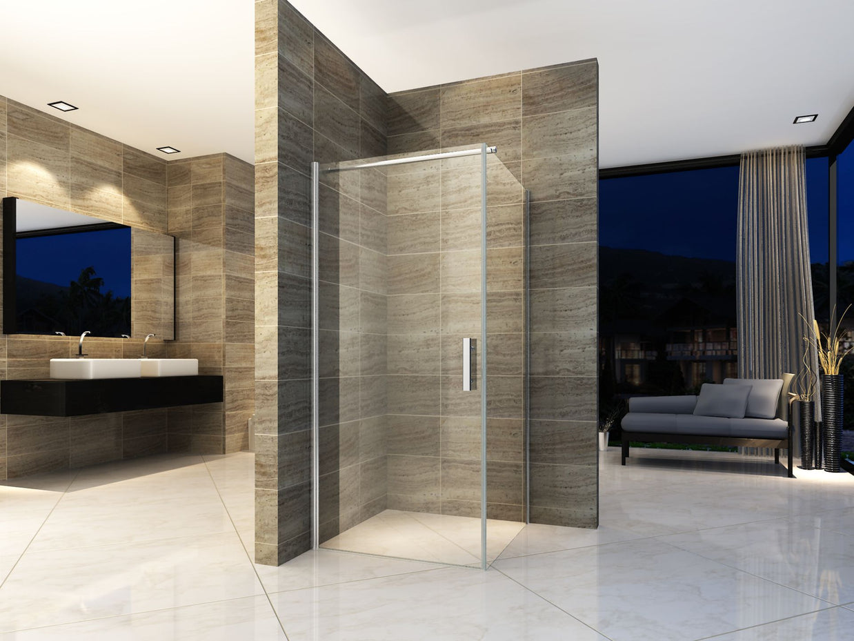 Cabine De Douche  80x80x190  KIT Porte De Douche Battante Verre Clair 6mm