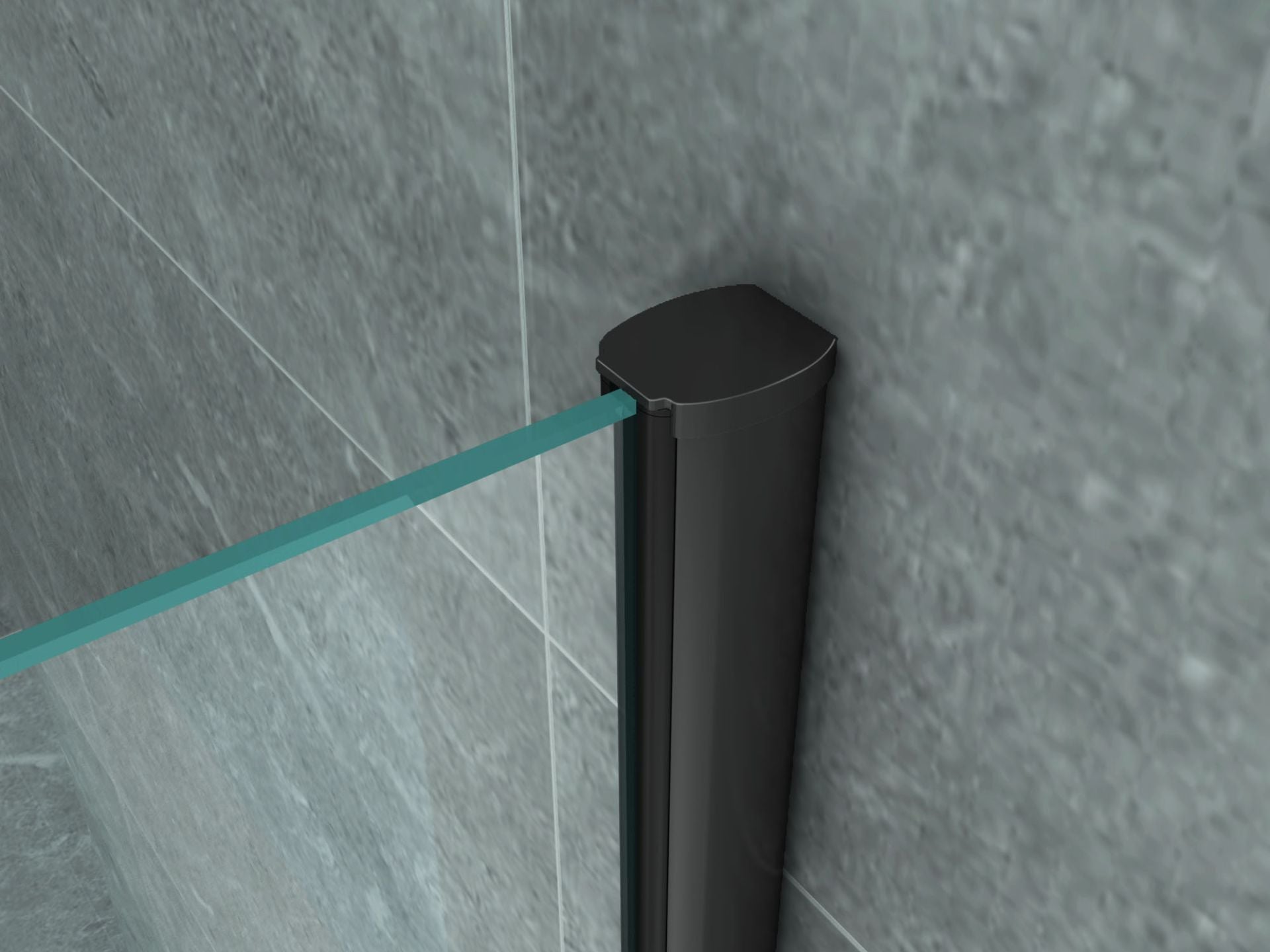 Cabine De Douche  80x80x190  KIT Porte De Douche Battante Verre Clair Profile Noir 6mm