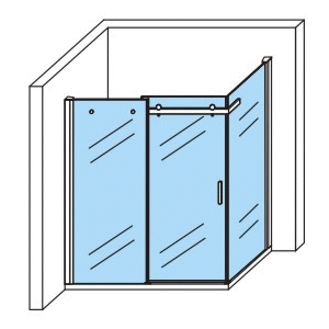 Cabine De Douche KIT  80x120x195 Porte De Douche Coulissante Verre Clair 8mm