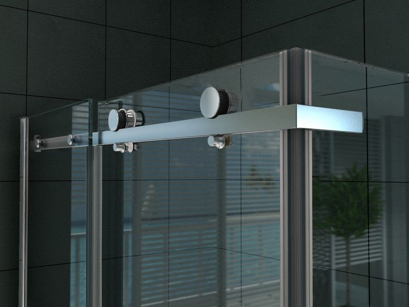 Cabine De Douche KIT  80x120x195 Porte De Douche Coulissante Verre Clair 8mm