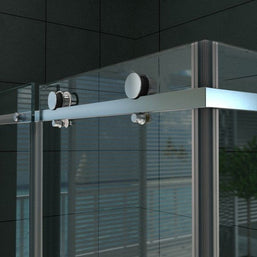 Cabine De Douche KIT  80x120x195 Porte De Douche Coulissante Verre Clair 8mm