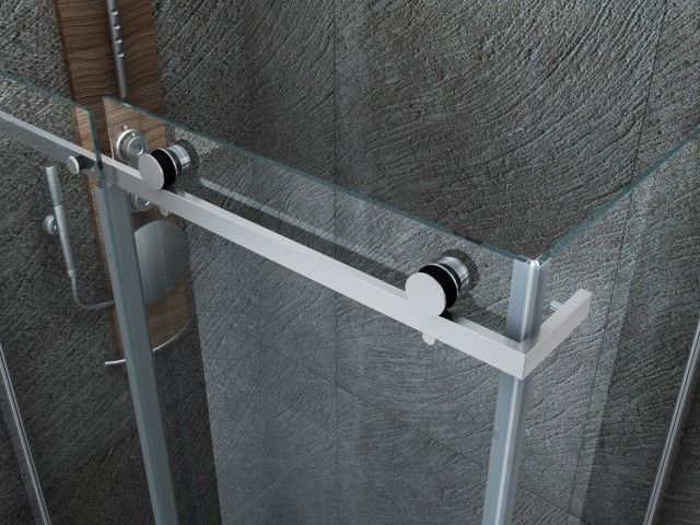 Cabine De Douche KIT  80x120x195 Porte De Douche Coulissante Verre Clair 8mm