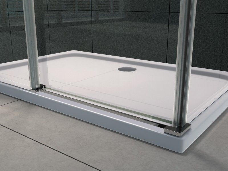 Cabine De Douche KIT  80x120x195 Porte De Douche Coulissante Verre Clair 8mm