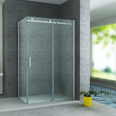 Cabine De Douche KIT  80x120x195 Porte De Douche Coulissante Verre Clair 8mm