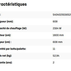 Radiarteur Vertical Carre Double Face Blanc 1800x608 -2164W