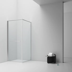 Cabine De Douche Inslide 90x90x200 CHROME KIT Porte De Douche Coulissante Interieur  Verre Clair 6mm