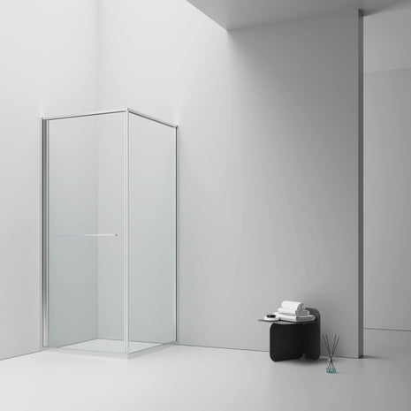 Cabine De Douche Inslide 90x90x200 CHROME KIT Porte De Douche Coulissante Interieur  Verre Clair 6mm