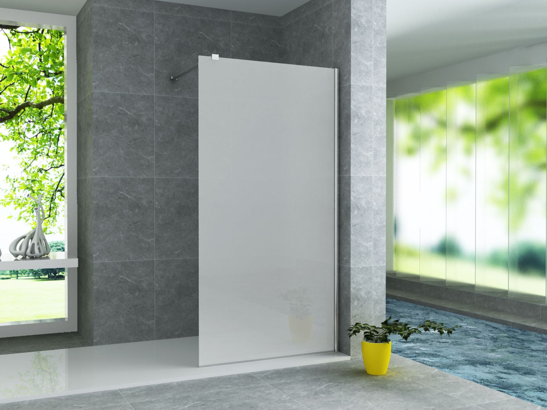 Paroi Douche Fixe Verre Opaque 8mm 80Lx200H