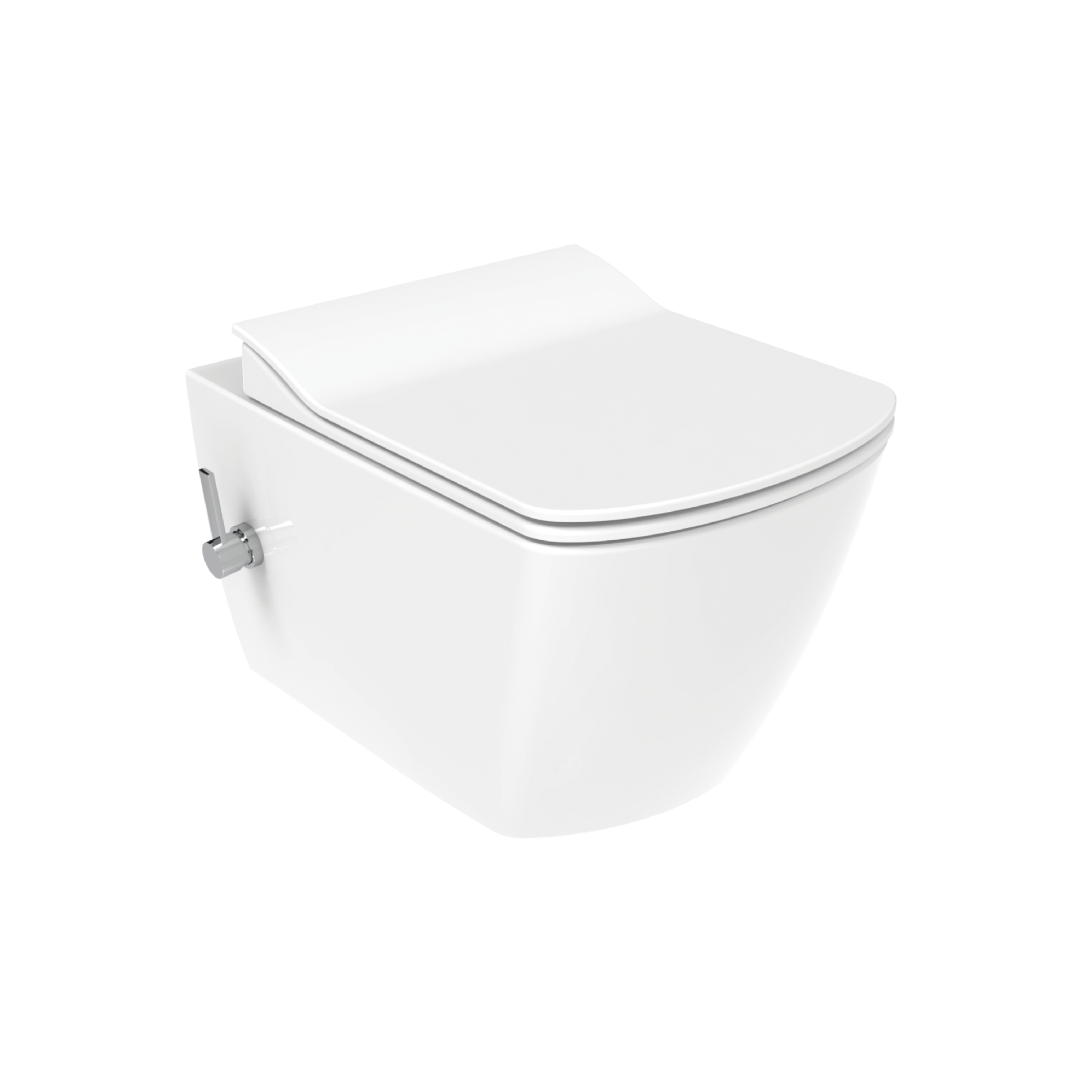 Wc Suspendu Creavit Elegant avec Robinet Chaud/Froid Intégré BLANC BRILLANT (hygiénique) + Abattant = PACK