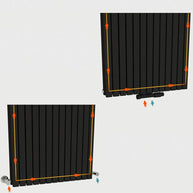 Evo Matte Black Radiator 60cm x 180cm H x T26 - 3460W