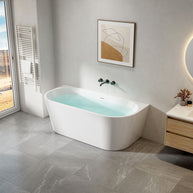 Baignoire Semi-îlot 170x78x58cm BLANC Brillant Acrylique