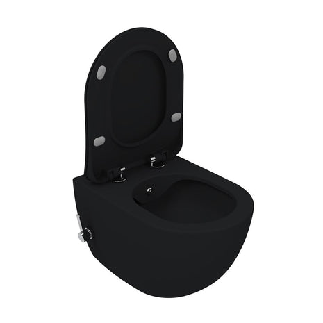 Wc Suspendu Creavit Free avec Robinet Chaud/Froid Intégré Noir Charbon Mat (hygiénique) + Abattant = PACK