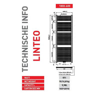 Seche Serviette Linteo Noir 50cm x 180 H x T22  -  829W