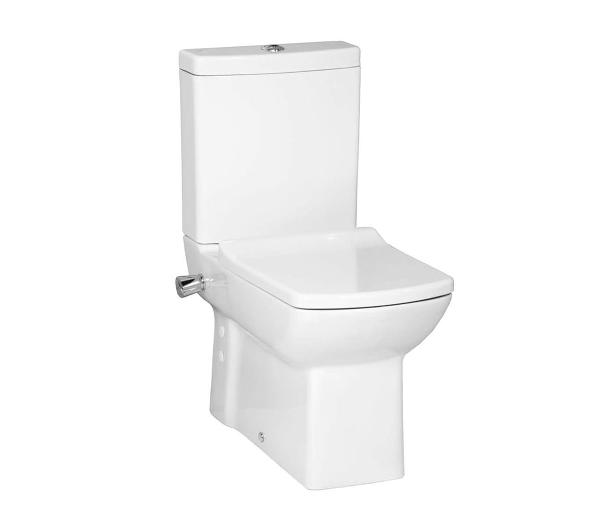 Wc à Poser LARA BLANC avec Robinet Intégré(hygiénique) Sortie Mur/Sol = Pack Complet