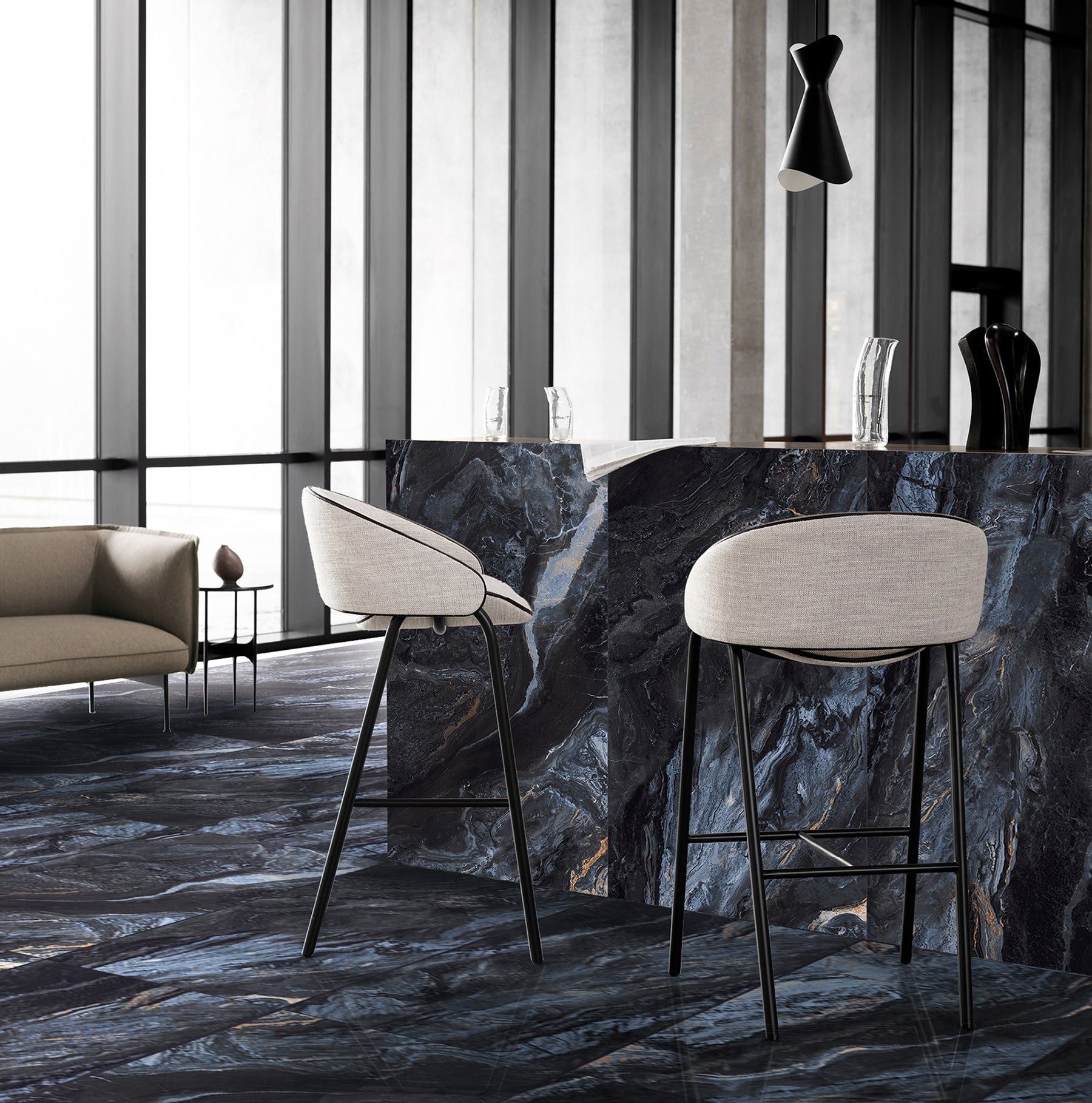 Poli | 60x120 Manta Negro Mur/Sol