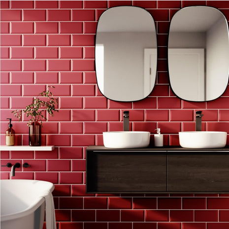 10x20 Metro Rouge Brillant (Mur)