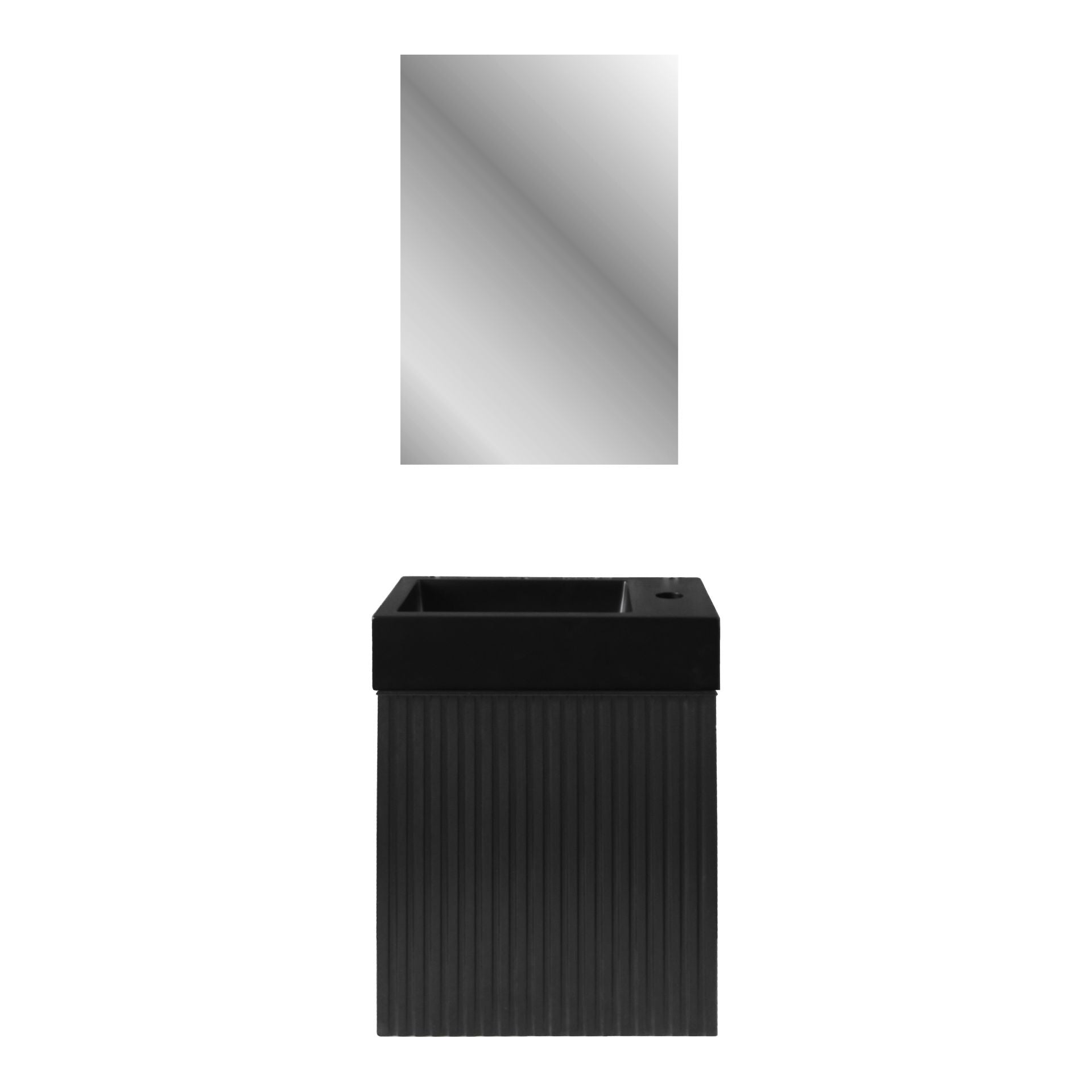 Meuble de Toilette ALONI MIKARO Chene Noir 40X50X22CM = Pack Complet