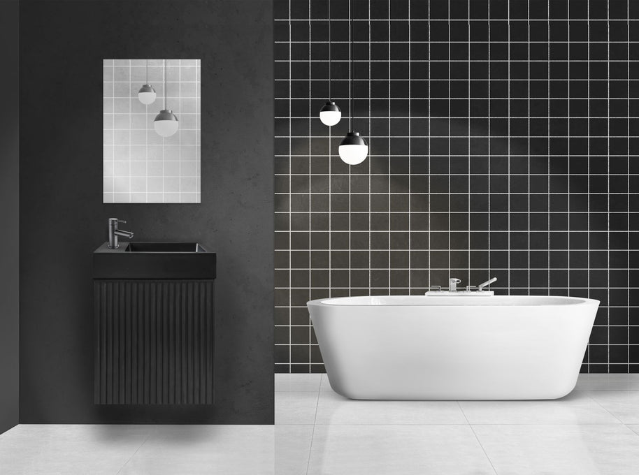 ALONI MIKARO Black Oak Toilet Cabinet 40X50X22CM = Complete Pack
