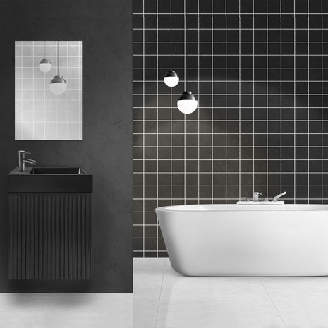 Meuble de Toilette ALONI MIKARO Chene Noir 40X50X22CM = Pack Complet