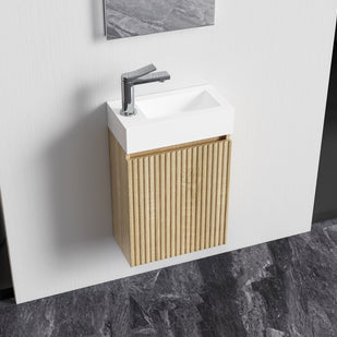 Meuble de Toilette ALONI MIKARO Chene Clair 40X50X22CM = Pack Complet