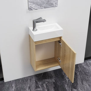 Meuble de Toilette ALONI MIKARO Chene Clair 40X50X22CM = Pack Complet