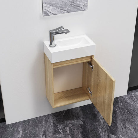 Meuble de Toilette ALONI MIKARO Chene Clair 40X50X22CM = Pack Complet