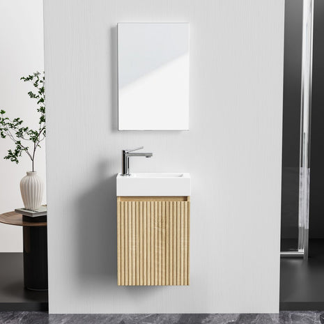 Meuble de Toilette ALONI MIKARO Chene Clair 40X50X22CM = Pack Complet