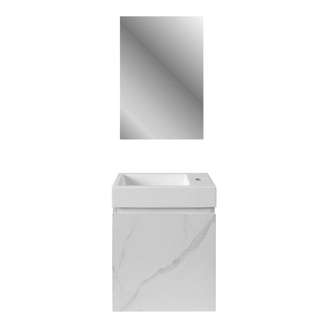 Meuble de Toilette ALONI MKADO Droite Marbre Blanc 40X50X22,3 CM = Pack Complet