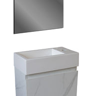 Meuble de Toilette ALONI MKADO Droite Marbre Blanc 40X50X22,3 CM = Pack Complet