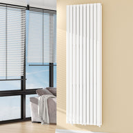 Radiarteur Vertical Oval Double Blanc Brillant 1800x600 -2x10-2050w