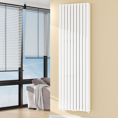 Radiarteur Vertical Oval Double Blanc Brillant 1800x600 -2x10-2050w