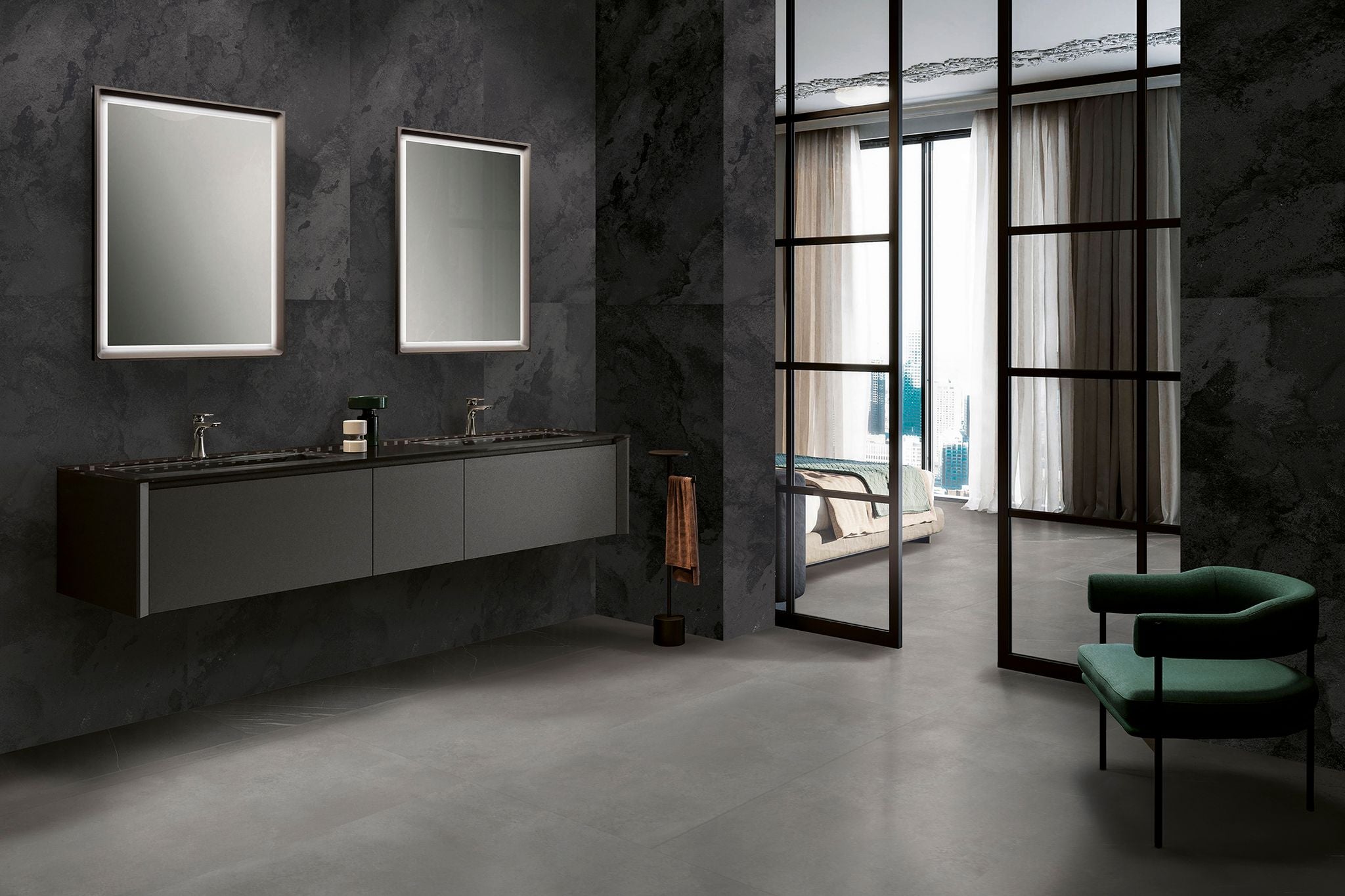 Poli | 60x120 Oxido Negro  Mur/Sol