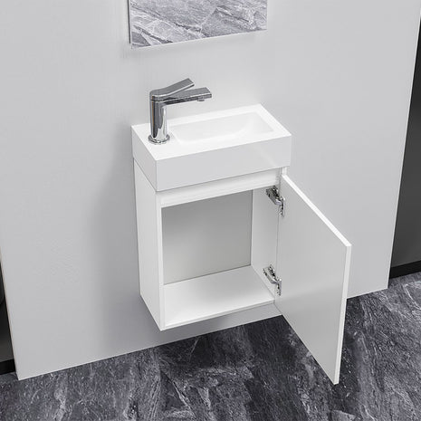 Meuble de Toilette ALONI ZYRO BLANC Brillant 40,5X22,5CM = Pack Complet