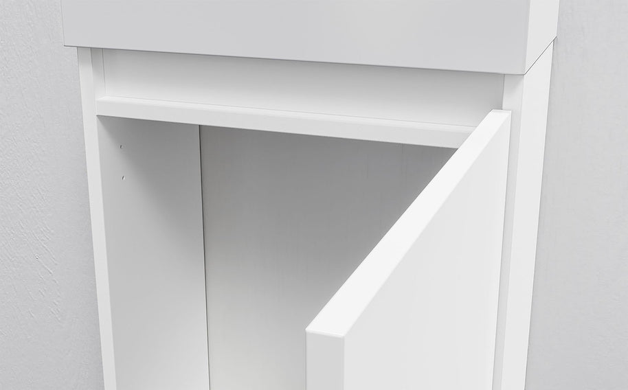 ALONI ZYRO GLOSSY WHITE Toilet Cabinet 40.5X22.5CM = Complete Pack
