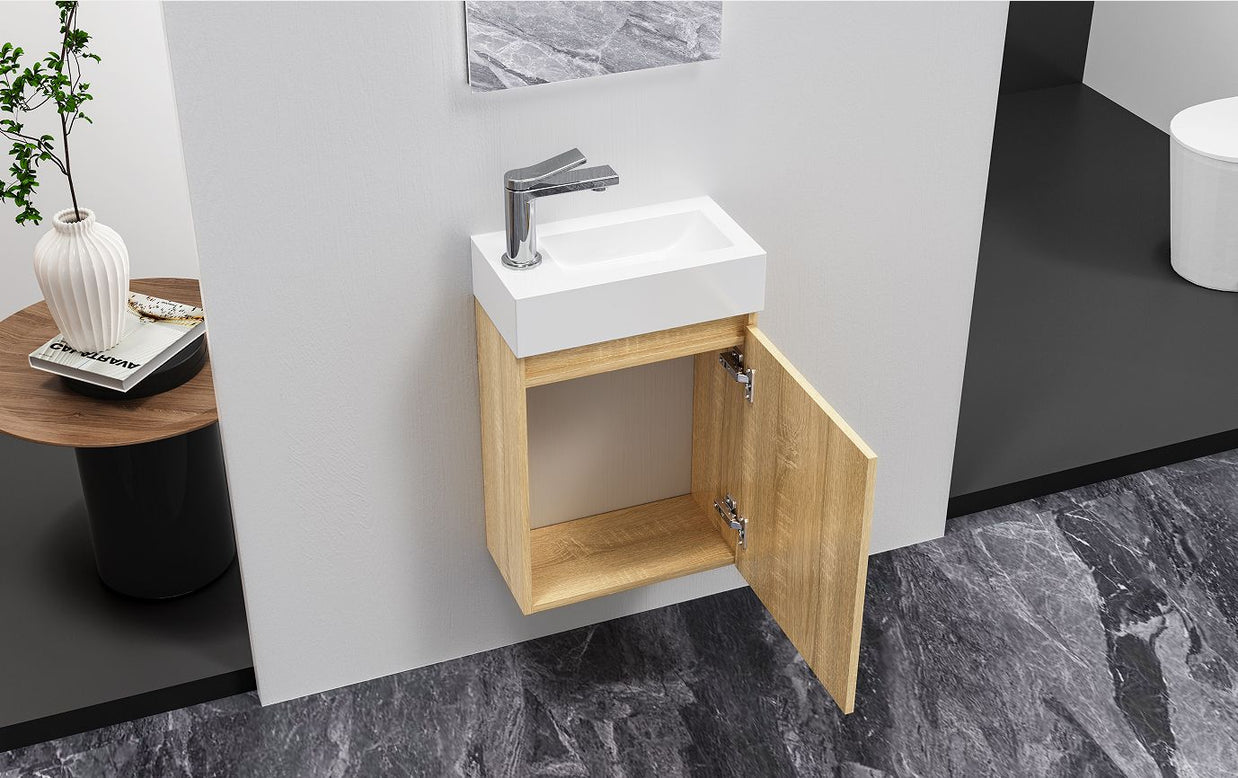 Meuble de Toilette ALONI ZYRO Chene Clair 40,5X22,5CM = Pack Complet