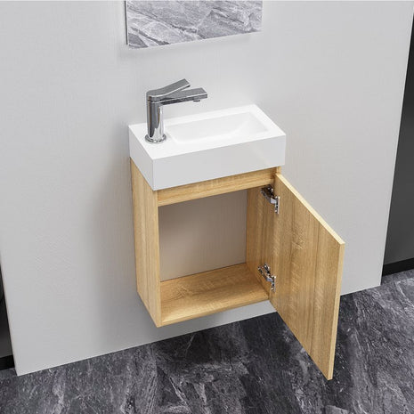 Meuble de Toilette ALONI ZYRO Chene Clair 40,5X22,5CM = Pack Complet