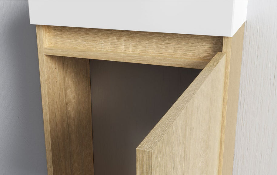 ALONI ZYRO Light Oak Toilet Cabinet 40.5X22.5CM = Complete Pack
