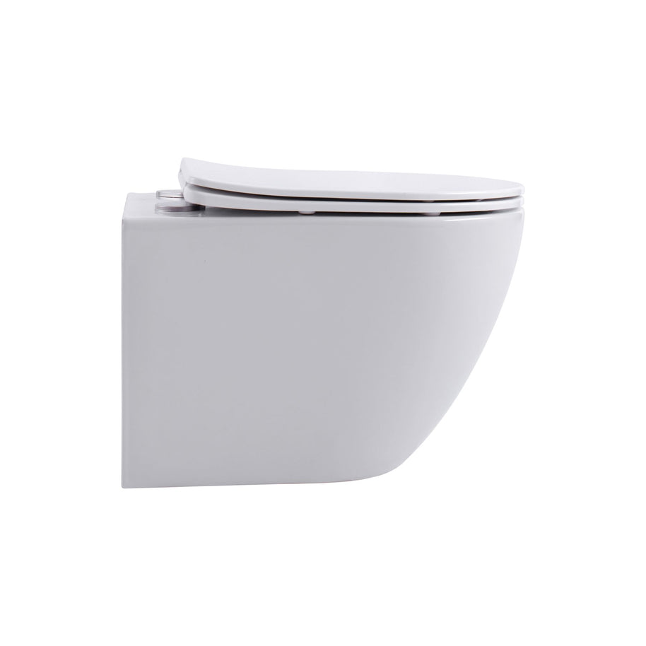 Wc Suspendu PRO Tornado Flush Kit avec abattant soft close 36x32x49cm Compact Blanc Brillant