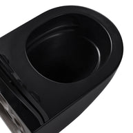 Wc Suspendu PRO Kit Tornado Flush avec abattant soft close 36x32x49cm Compact Noir Mat