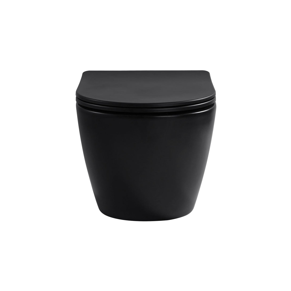 Wc Suspendu PRO Kit Tornado Flush avec abattant soft close 36x32x49cm Compact Noir Mat
