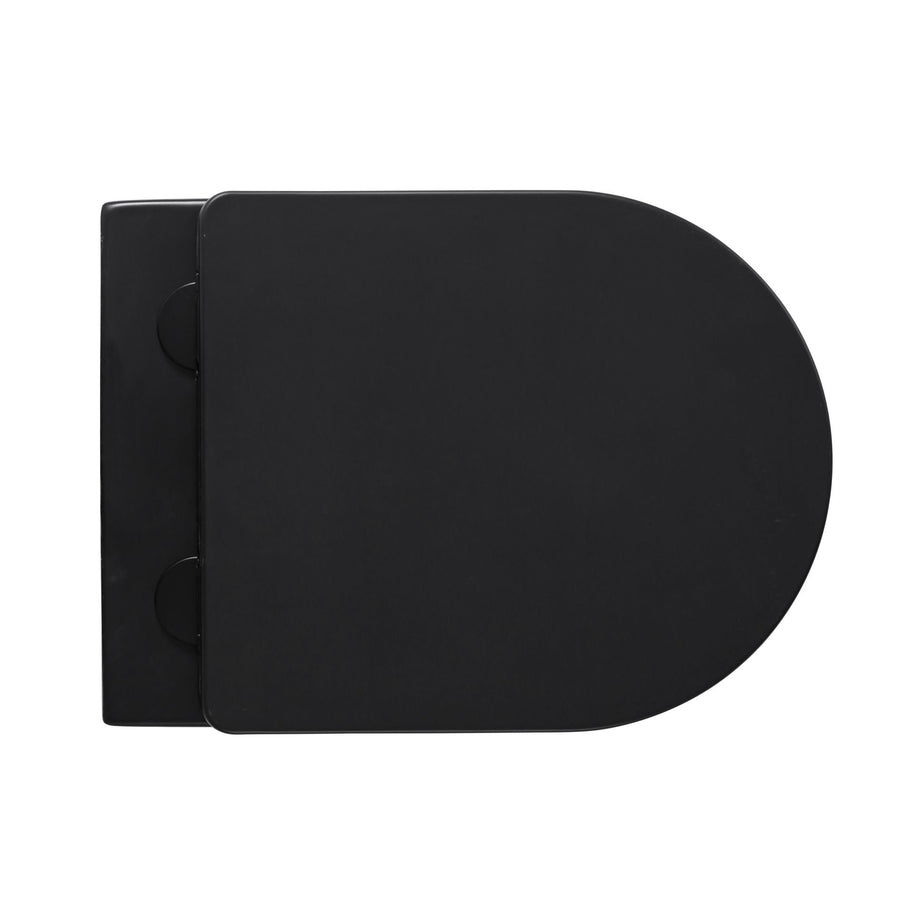 Wc Suspendu PRO Kit Tornado Flush avec abattant soft close 36x32x49cm Compact Noir Mat