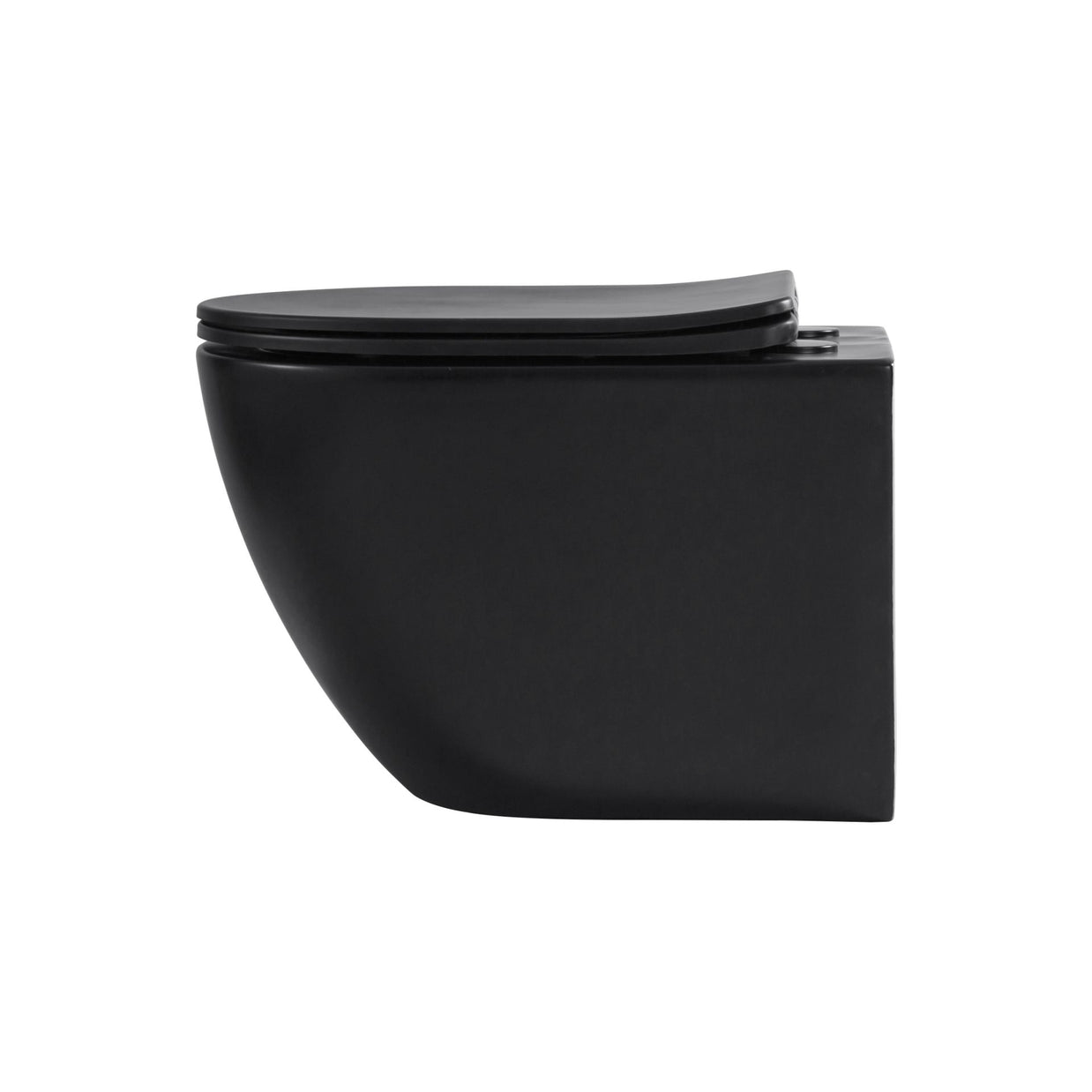 Wc Suspendu PRO Kit Tornado Flush avec abattant soft close 36x32x49cm Compact Noir Mat
