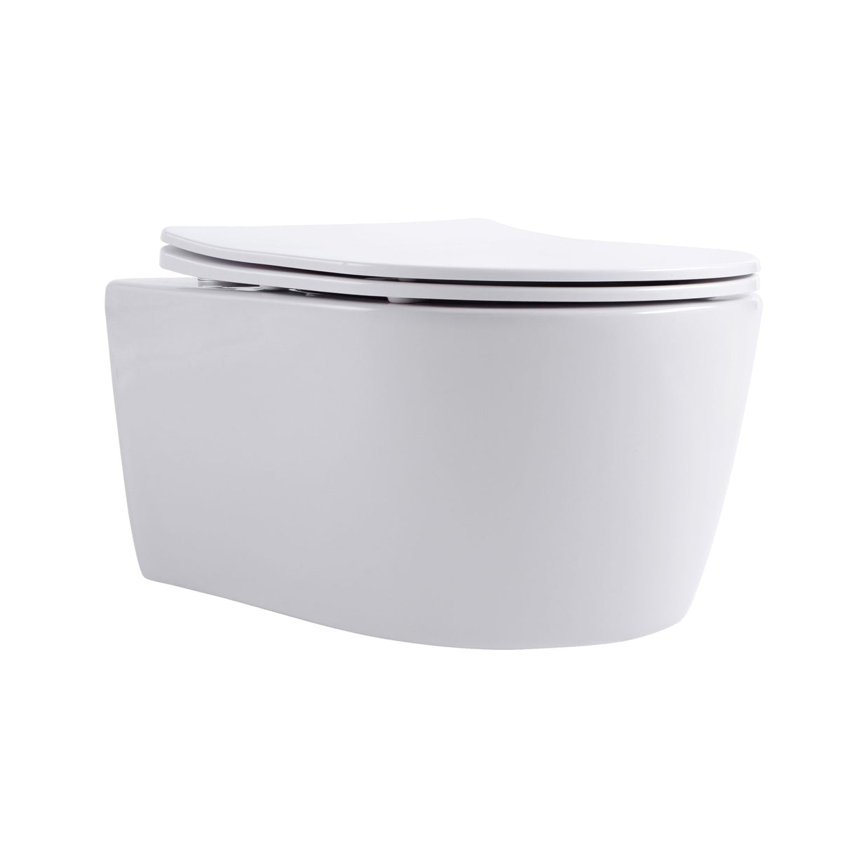 Wc Suspendu PRO Compact 49cm Kit avec abattant soft close 36x32x49cm Blanc Brillant